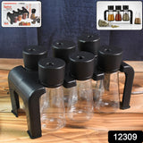6-piece Plastic Spice Jar Set With Stand